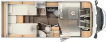 Grundriss Tag Sunlight T 68 Hubbett,Markise,SAT-Anlage,Klimaanlage