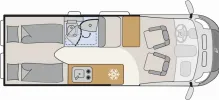 Grundriss Tag Dethleffs Globetrail 75K 640 ES Fiat