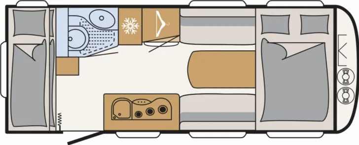 Grundriss Tag Dethleffs c-joy Active 480 QLK Lagerfahrzeug Kinderbetten