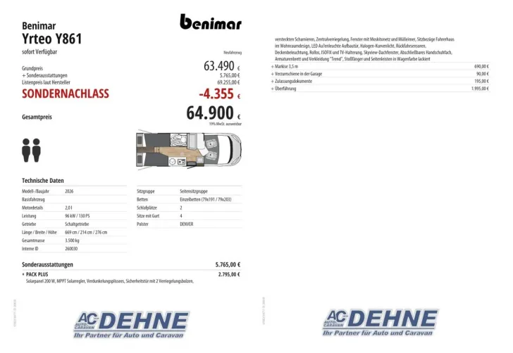 Fahrzeugbild Benimar Yrteo Y861 sofort Verfügbar #3
