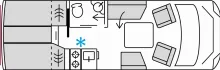 Grundriss Tag Bürstner Signature SFT 7.0 Festtank-Toilette+Combi6E+Navi