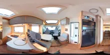 360° Innenansicht Carado T 447 Pro+, Solar, LTE, TV, 3. Bett, Combi 6 E