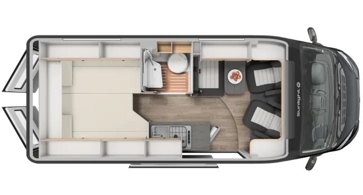 Grundriss Tag Sunlight Camper Van CLIFF 602 X Automatikgetriebe