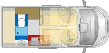 Grundriss Tag Pössl Vario 545 Fiat 140 PS 3,5T mit 4 Personen