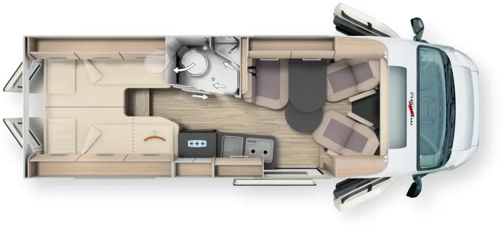 Grundriss Tag Malibu Van charming GT 640 LE K Smart Selection (755)