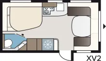 Grundriss Tag Kabe Briljant 470 XL Antischlingerkupplung/ATC/1700kg/Kompressor Kühlschrank