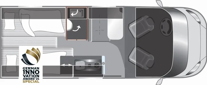 Grundriss Tag LMC Innovan Ford 592 SILVER EDITION