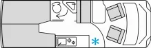 Grundriss Tag Bürstner B66 640 C Rückfahrkamera