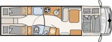 Grundriss Tag Dethleffs Globetrotter XL I 7850-2 EB GT/Klima/5Sitze/Lith