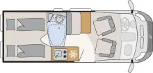 Grundriss Tag Dethleffs Globetrail 600 ER Citroen /Automatik/Combi6DE