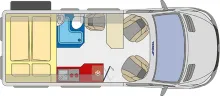 Grundriss Tag Pössl Roadstar X Mercedes 190 PS / 4x4 / Slideout