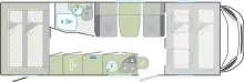 Grundriss Tag Weinsberg CaraHome 700 DG /Markise/Fahrradträger/SAT