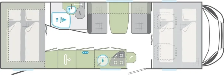 Grundriss Tag Weinsberg CaraHome 700 DG /Markise/Fahrradträger/SAT