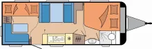 Grundriss Tag Hobby Excellent Edition 650 KMFe / Kinderbetten