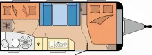 Grundriss Tag Hobby De Luxe 545 KMF / 3er Kinderbett