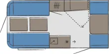 Grundriss Tag Hobby Beachy 420+ / Kinderbetten