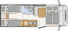 Grundriss Tag Dethleffs Globebus I 6 /Chassispaket/Automatik