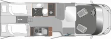 Grundriss Tag LMC Cruiser 740 EL /LEDERAUSSTATTUNG RÜHL