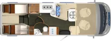 Grundriss Tag Hymer B-Klasse SL 704 Hubstützen/Lithium/Dachklima