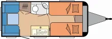 Grundriss Tag Hobby OnTour 460 DL / Einzelbetten