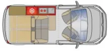 Grundriss Tag Pössl Campster Citroen 180 PS /Aufstelldach