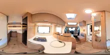 360° Innenansicht Carado T 328 Pro+, Automatik, LTE, TV, Solar, 3. Bett
