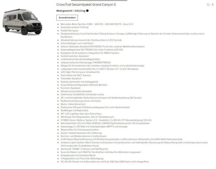 Fahrzeugbild Hymer Grand Canyon S 700 CrossTrail / Winterpaket #8