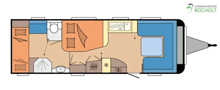 Grundriss Tag Hobby Prestige 720 KWFU Modell 2027 / Jetzt vorbestellen