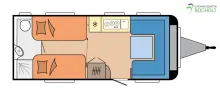 Grundriss Tag Hobby Prestige 560 WLU Modell 2027 / Jetzt vorbstellen