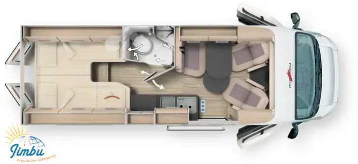 Grundriss Tag Malibu Van First Class - Two Rooms 640 LE RB charming coupé