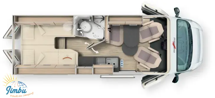 Grundriss Tag Malibu Van First Class - Two Rooms 640 LE RB charming GT skyview