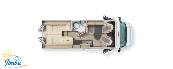 Grundriss Nacht Malibu Van First Class - Two Rooms 640 LE RB charming GT skyview