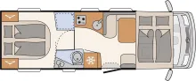 Grundriss Tag Dethleffs Esprit I 7150-2 DBM *Hubstützen*Luftfeder*4.8 t*