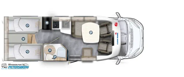 Grundriss Tag Eura Mobil Profila T 695 EB 180 PS * Automatik * 4,4 t