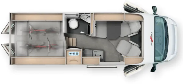 Tagesgrundriss Malibu Van Relax 640 LE XR active Tagesgrundriss Malibu Van Relax 640 LE XR active