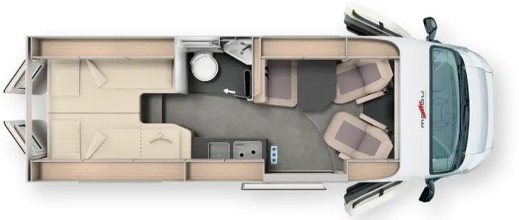 Grundriss Tag Malibu Van Relax 640 LE R ambition ACC, Radio 7, RFK, Automatik