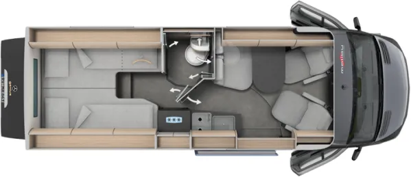 Tagesgrundriss Malibu genius 641 LE Tagesgrundriss Malibu genius 641 LE
