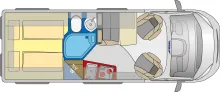 Grundriss Tag Pössl Roadcruiser Revolution Fiat 160 PS *5.Sitz+Schlafplatz*Solar*Alarm*