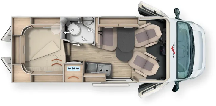 Grundriss Tag Malibu Van comfort 600 DB GT Strategic Buy (604)
