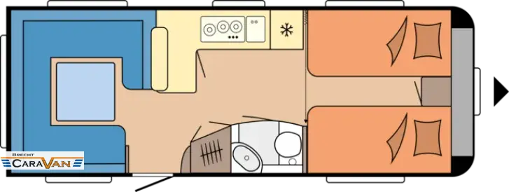 Grundriss Tag Hobby Prestige 620 CL Hubstützen E&P Mover, Markise
