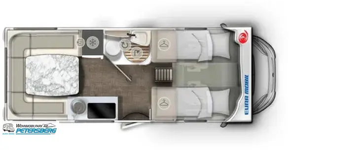 Grundriss Tag Eura Mobil Activa One 650 HS 160 PS * 4,4 t * Automatik