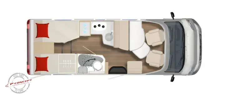 Grundriss Tag Bürstner B66 690 TD Listenpreis: 85.712€