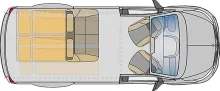 Grundriss Tag Pössl Vanstar Active 119 CDI /Schlafdach/MJ 2027