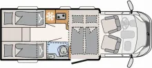 Grundriss Tag Dethleffs Just Camp T 6812 EB Solar, Sat, TV, Hubbett