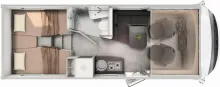 Grundriss Tag Hymer B-Klasse MC I 580 Bugstauschränke, kein Hubbett