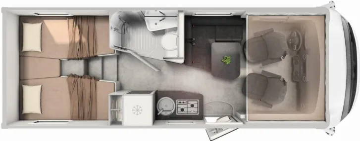 Grundriss Tag Hymer B-Klasse MC I 580 Bugstauschränke, kein Hubbett