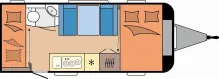 Grundriss Tag Hobby De Luxe 490 KMF Modell 2026; 1800kg;