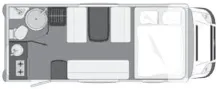 Grundriss Tag Eura Mobil Profila 580 LS
