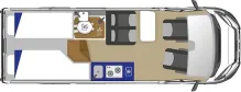 Grundriss Tag Westfalia Columbus Liner First Edition Plus 180 PS Automatik