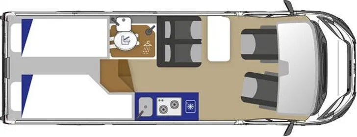 Grundriss Tag Westfalia Columbus Liner First Edition Plus 180 PS Automatik